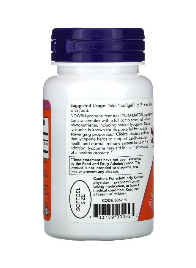 Now Foods Lycopene 20mg 50 Softgel - Image 3