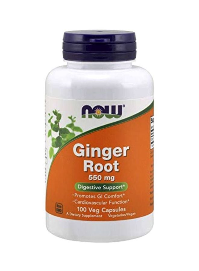 Now Foods Ginger Root Dietary Supplement 550mg - 100 Capsules  - Image 1