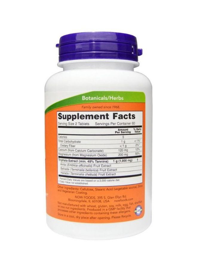 Now Foods - Triphala Dietary Supplement - 120 Tablets - Image 1