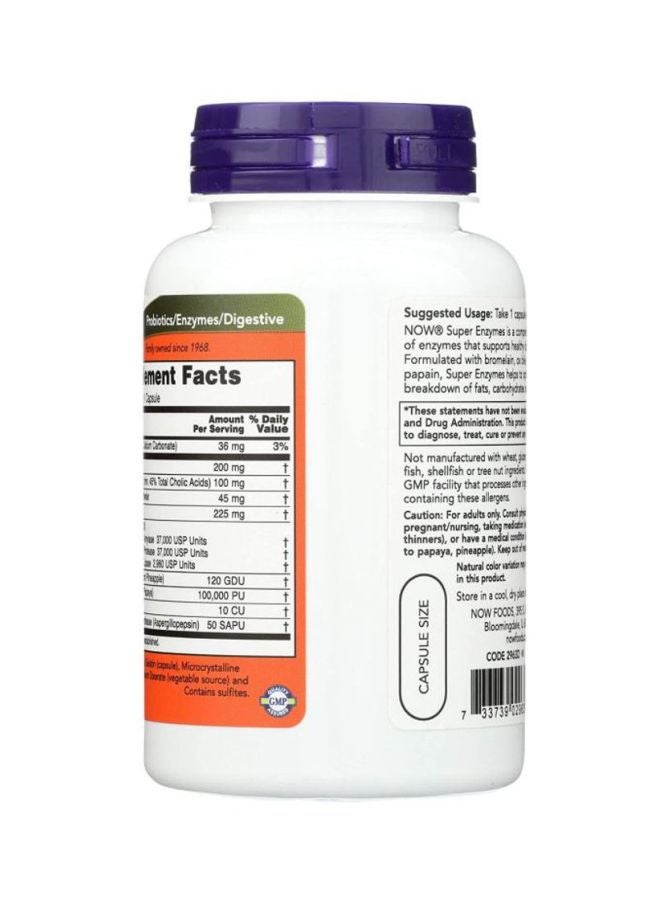 Now Foods - Super Enzymes Digestion Supplements - 90 Capsules - Image 1