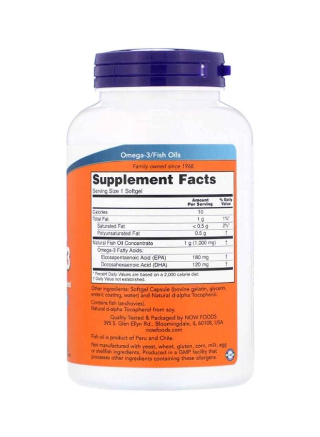 Now Foods Molecularly Distilled Omega-3 - 180 Softgels - Image 2