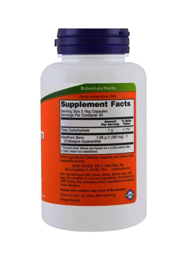 Now Foods Hawthorn Berry - 100 Capsules 540 mg - Image 2