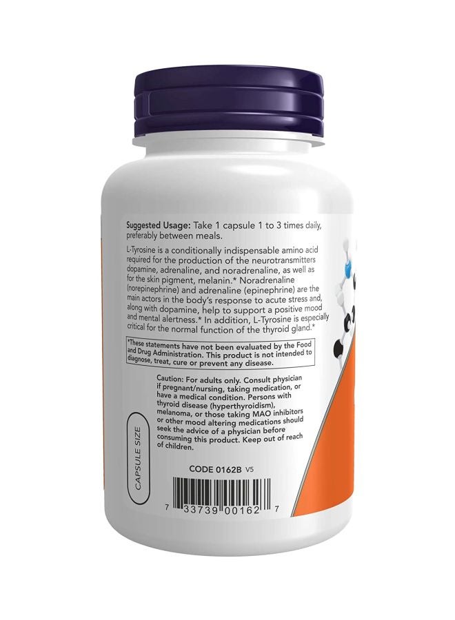 Now Foods L-Tyrosine 500 mg Dietary Supplement - 120 Capsules - Image 3
