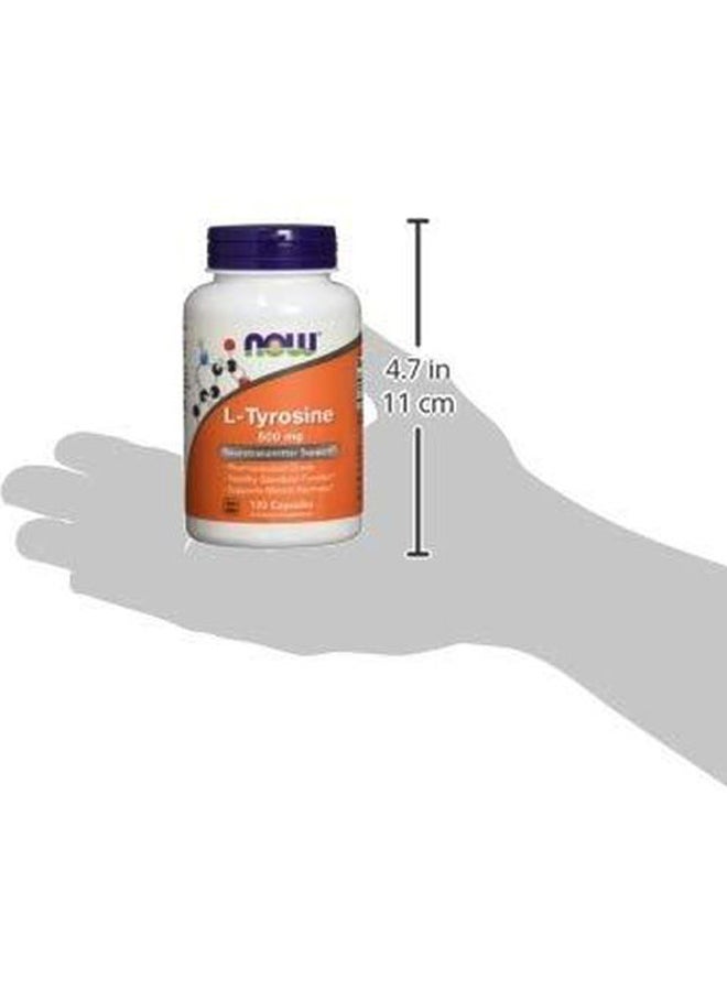 Now Foods L-Tyrosine 500 mg Dietary Supplement - 120 Capsules - Image 5