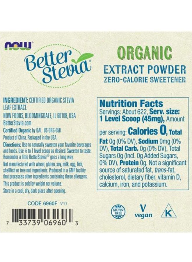 Now Foods - 2-Piece Better Stevia Organic White Extract Powder Set - Image 1