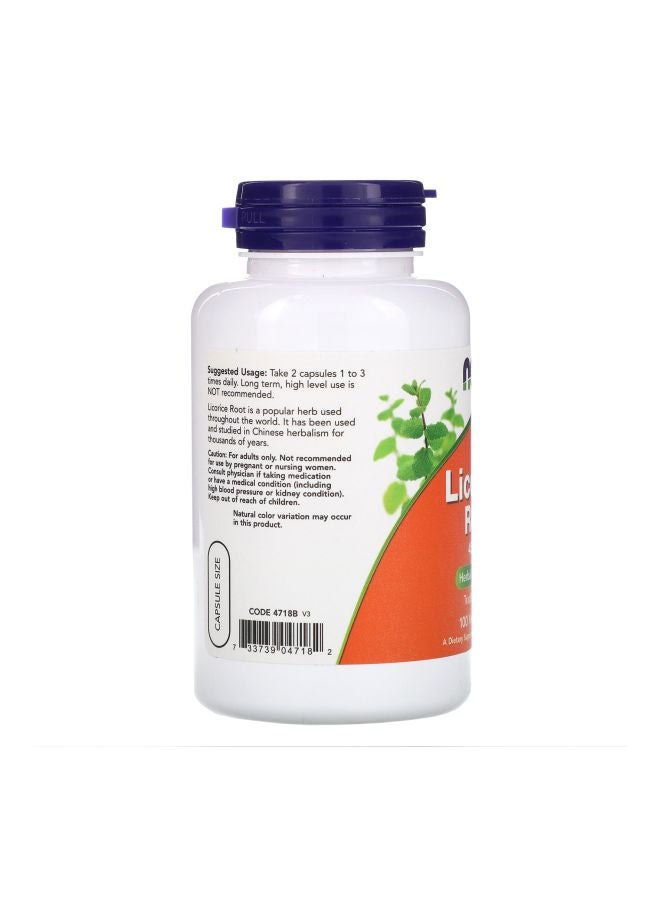 Now Foods Dietary Supplement Licorice Root 450mg - 100 Capsules  - Image 3