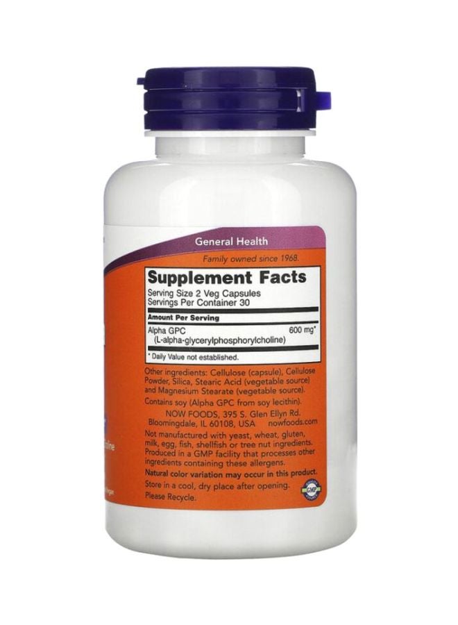 Now Foods - Alpha GPC Dietary Supplement 300 mg - 60 Veg Capsules - Image 1