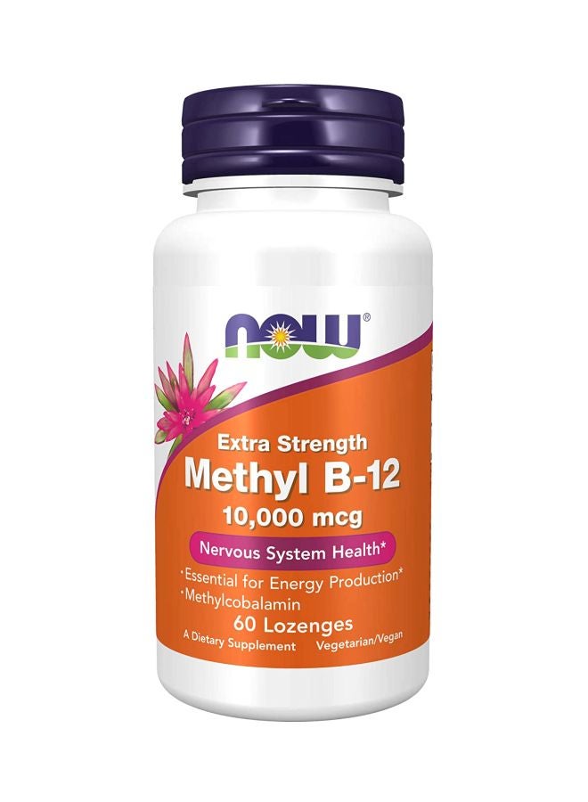 ناو فودز مكمل غذائي ميثيل B-12 بتركيز 10،000 مكجم لتعزيز القوة - 60 قرصاً - Image 1