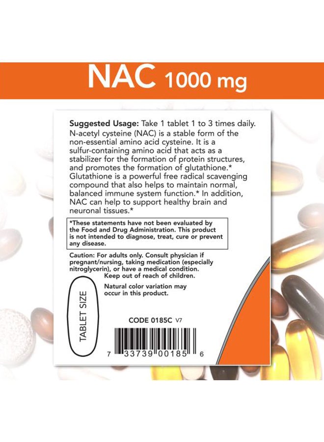 Now Foods - NAC 1000 mg - 120 Tablets - Image 1