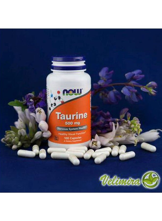 Now Foods Taurine Dietary Supplement 500 mg - 100 Capsules - Image 3