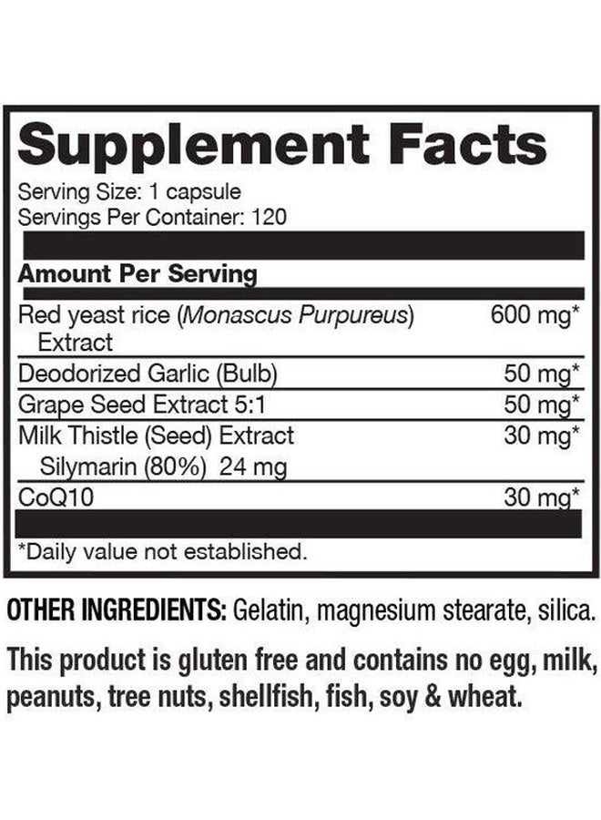 Now Foods Red Yeast Rice 600 mg With CoQ10 30 mg - 60 Veg Capsules - Image 3