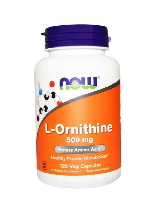 Now Foods L-Ornithine 500 mg Amino Acid - 120 Veg Capsules - Image 1