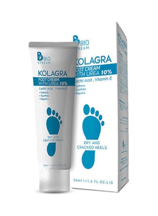 Kolagra Foot Cream F/Dry&Cracked Heels 10% Urea White/Blue 50ml - v1615240819/N45017941A_1