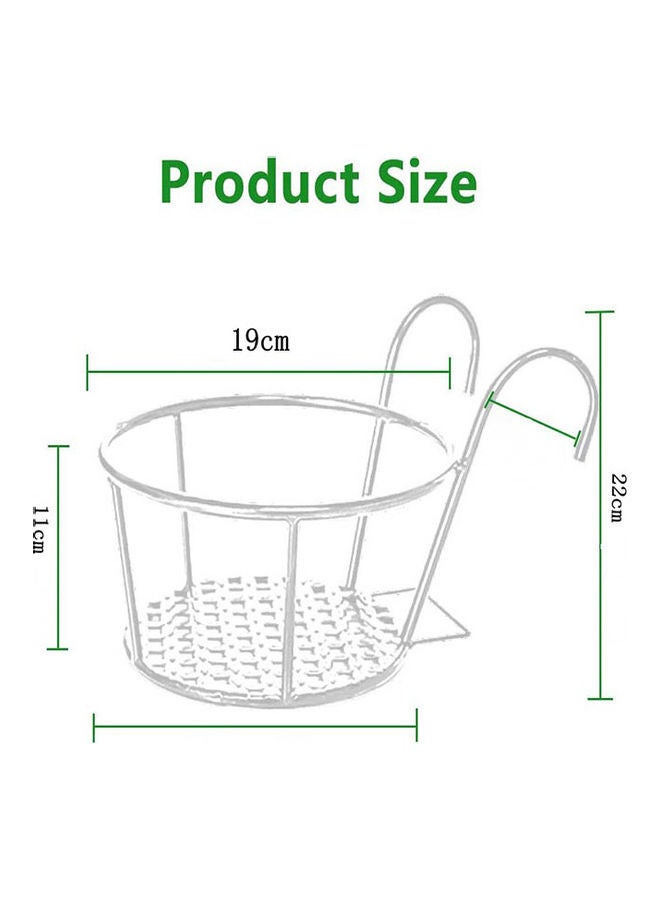 2-Piece Hanging Railing Planter Basket White - Image 4