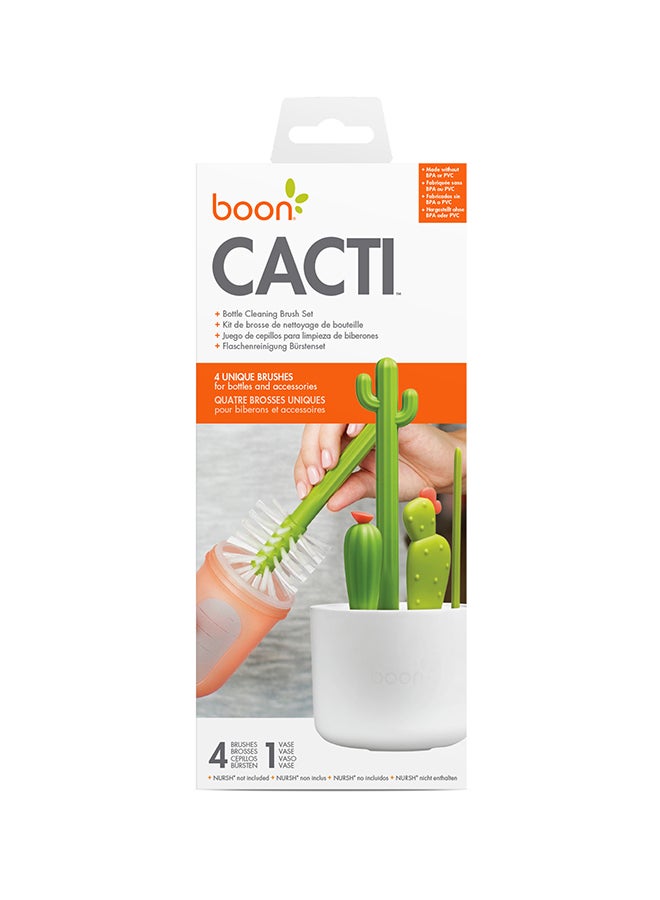 4-Piece Cactus Bottle Cleaning Brush Set
