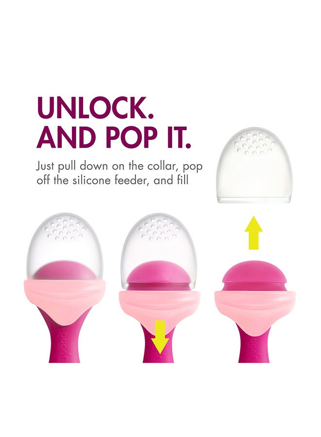 BOON - Pulp Silicone Feeder - Pink/Wine - Image 1