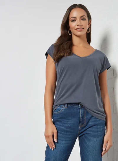 VERO MODA Basic V-Neck Top Ombre Blue