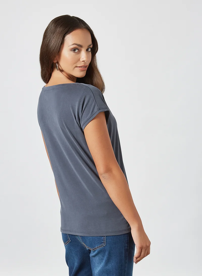 VERO MODA Basic V-Neck Top Ombre Blue