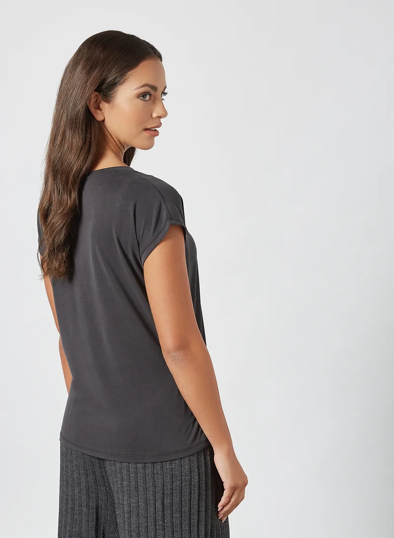 VERO MODA Basic V-Neck Top Black