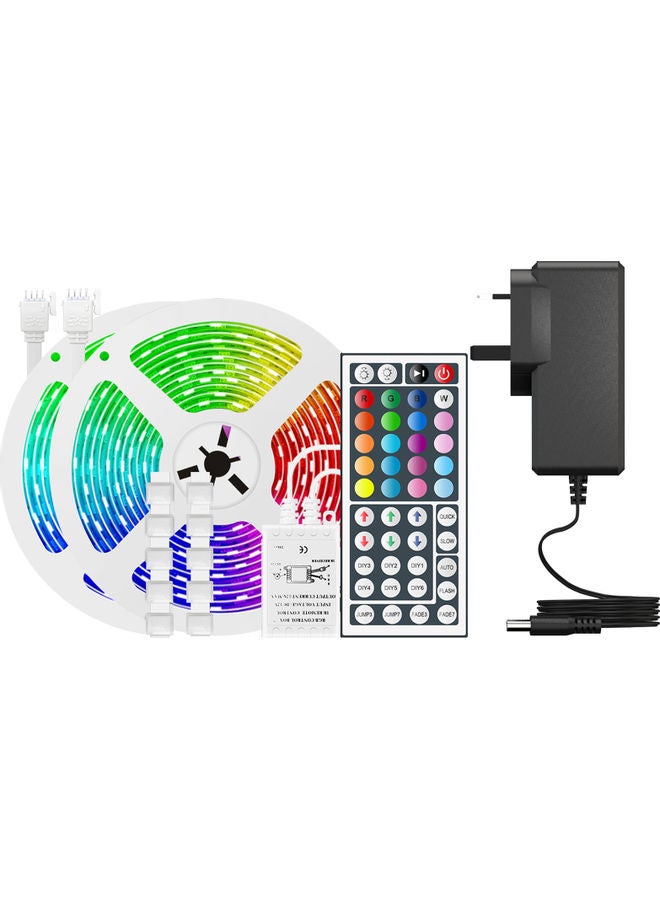 2-Piece LED Strip Lights with 44 Keys IR Remote Multicolour