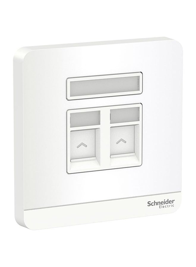 Schneider - Wallplate For 2 Keystone White 8.6 x 8.6cm - Image 1