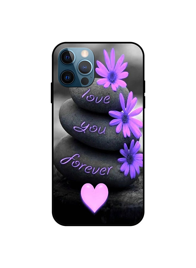 Protective Case Cover For Apple iPhone 12 Pro Black/Purple