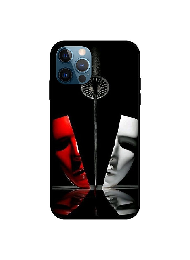 غطاء حماية واقٍ لهاتف أبل آيفون 12 برو أسود / أبيض / أحمر