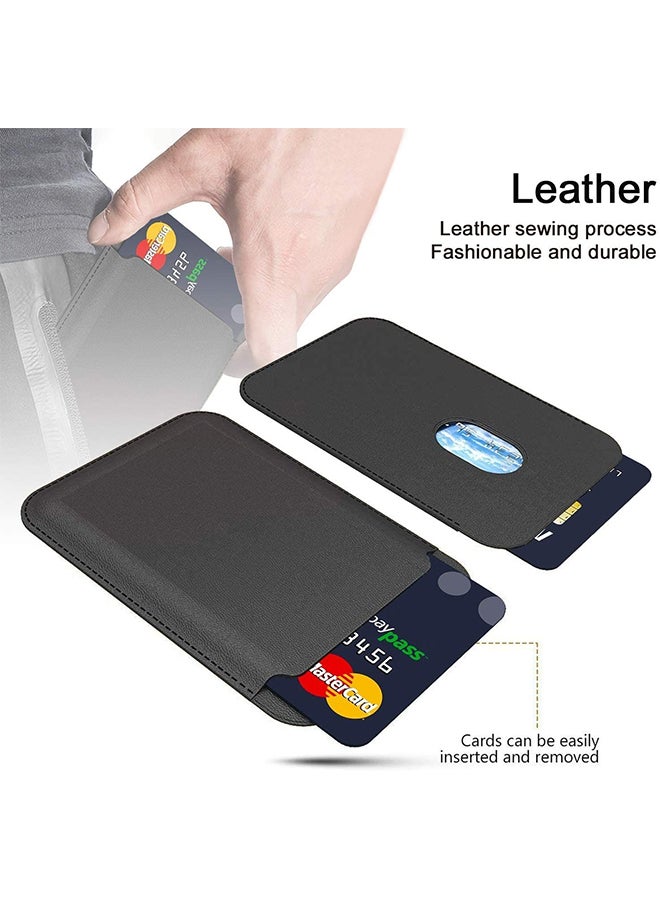 AMTCO - Leather Magnetic Card Holder Compatible with Apple iPhone 12/12  Mini Black - Image 1