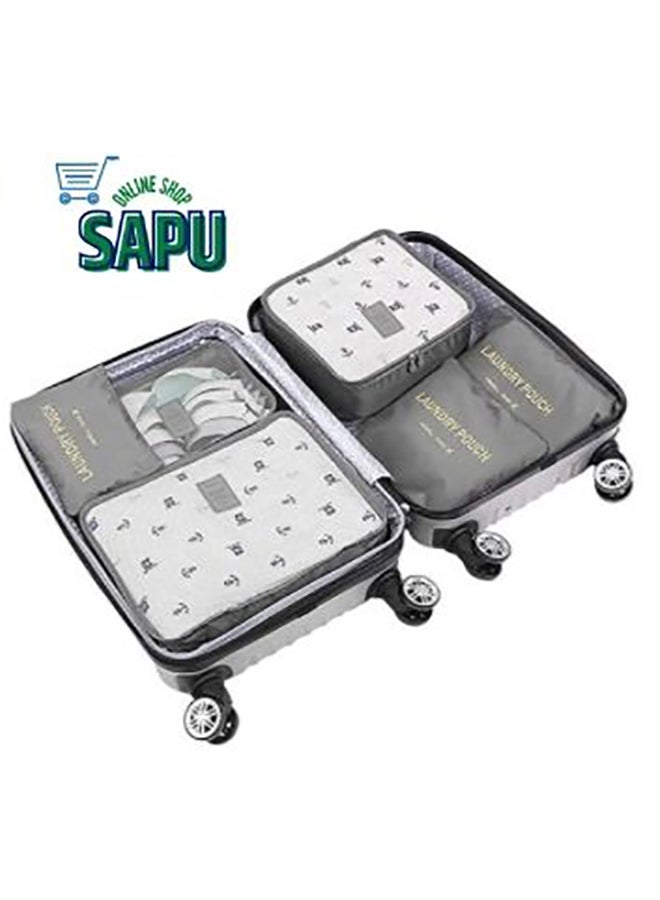 SAPU - 6-Piece Travel Storage Pouch Set Grey - Image 1