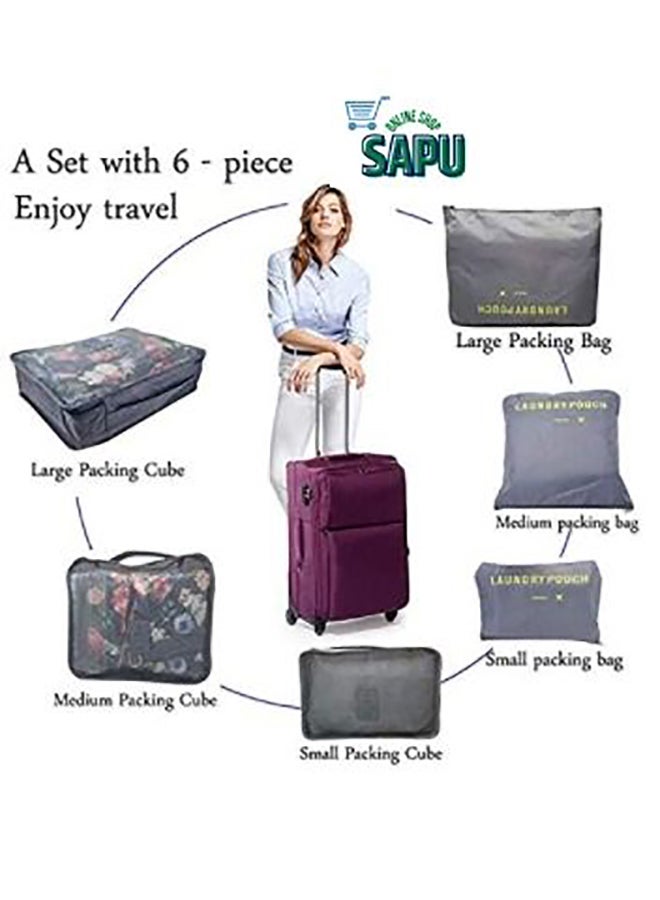 SAPU - 6-Piece Travel Storage Pouch Set Grey - Image 1
