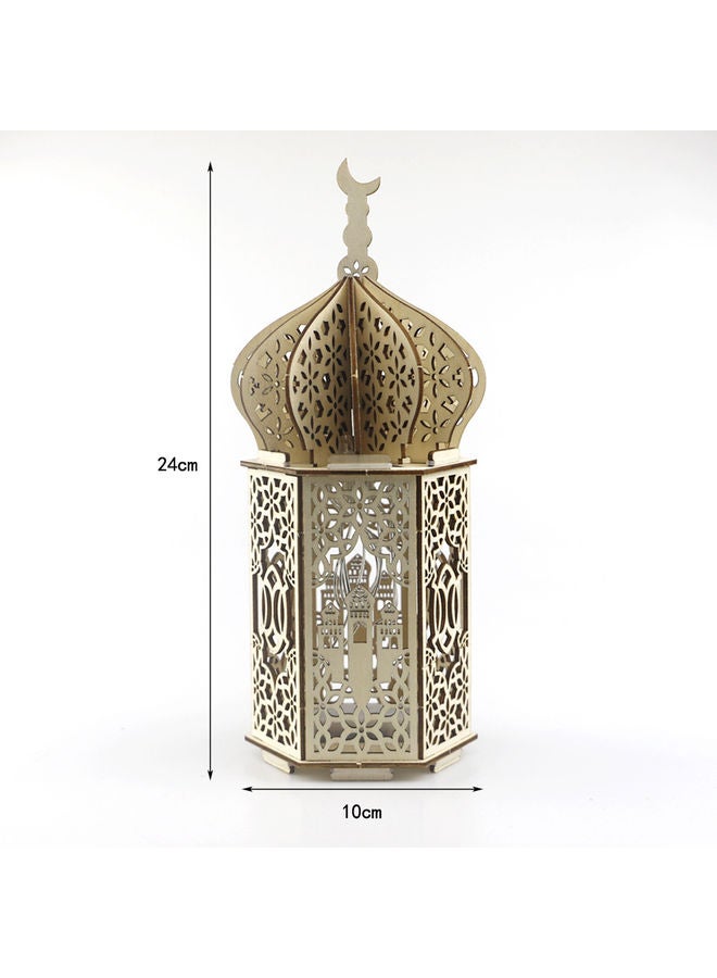 ماركة غير محددة - اضاءة زينة رمضان خشبية بيج - Image 1