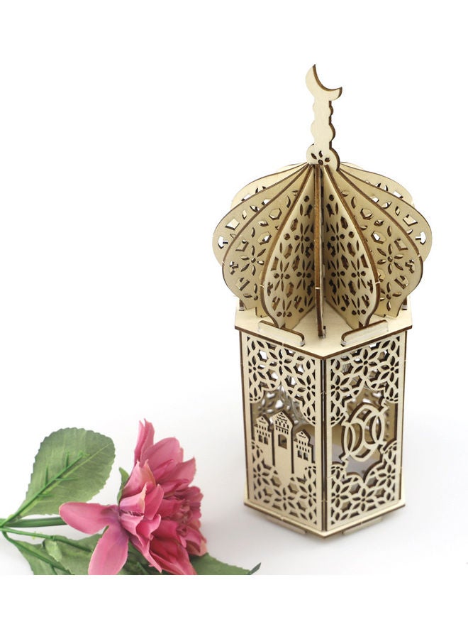 ماركة غير محددة - اضاءة زينة رمضان خشبية بيج - Image 1