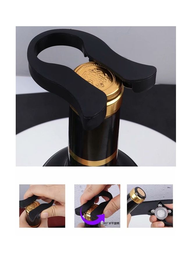 طقم فتاحة لولبية للزجاجات مكون من 5 قطع أسود/فضي  - Image 4