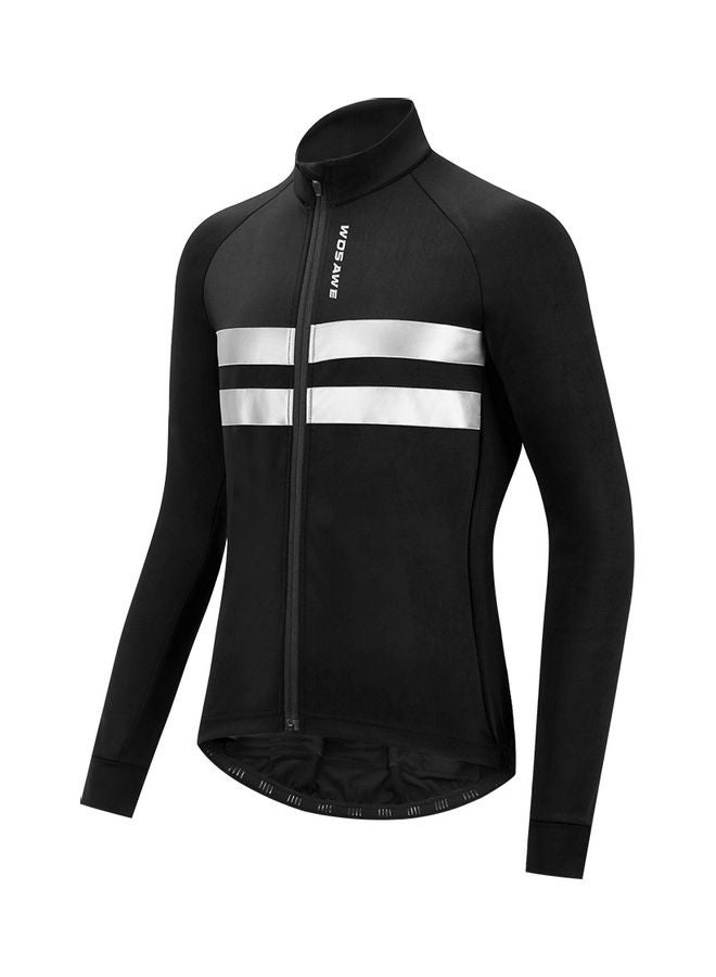 Generic - Long Sleeve Thermal Fleece Winter Bike Jacket and 3D Padded Bib Pants - Image 1