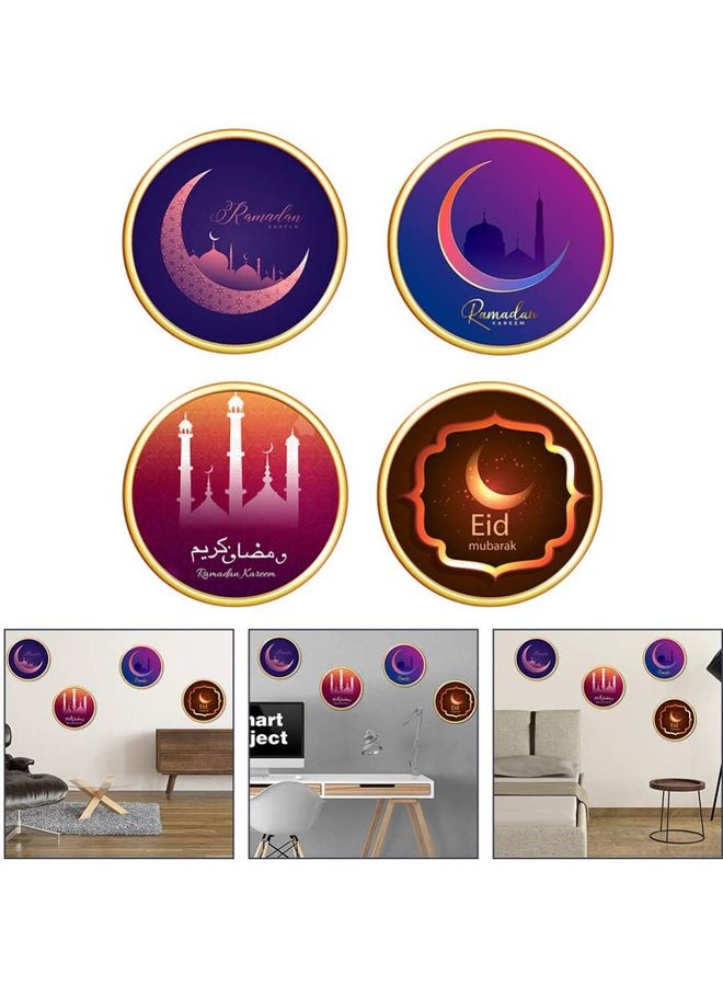 4-Piece Eid Ramadan Wall Sticker Multicolour - Image 2