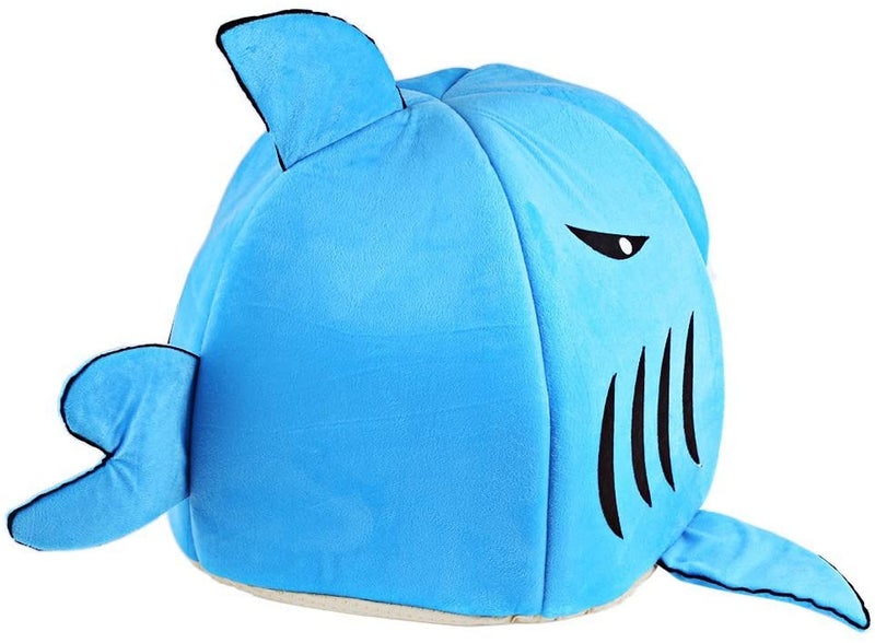 أوتاد بيت للحيوانات الأليفة بشكل فم القرش من القطيفة الدافئة المضادة للماء أزرق سماوي Sياردة - Image 4