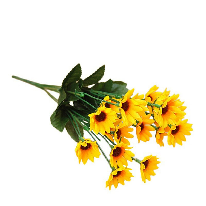 بلولانز باقة زهور دوار الشمس الاصطناعية صغيرة الحجم مكونة من 14 زهرة بجذع واحد أصفر/ أخضر 33Ø³Ù†ØªÙŠÙ…ØªØ± - Image 5