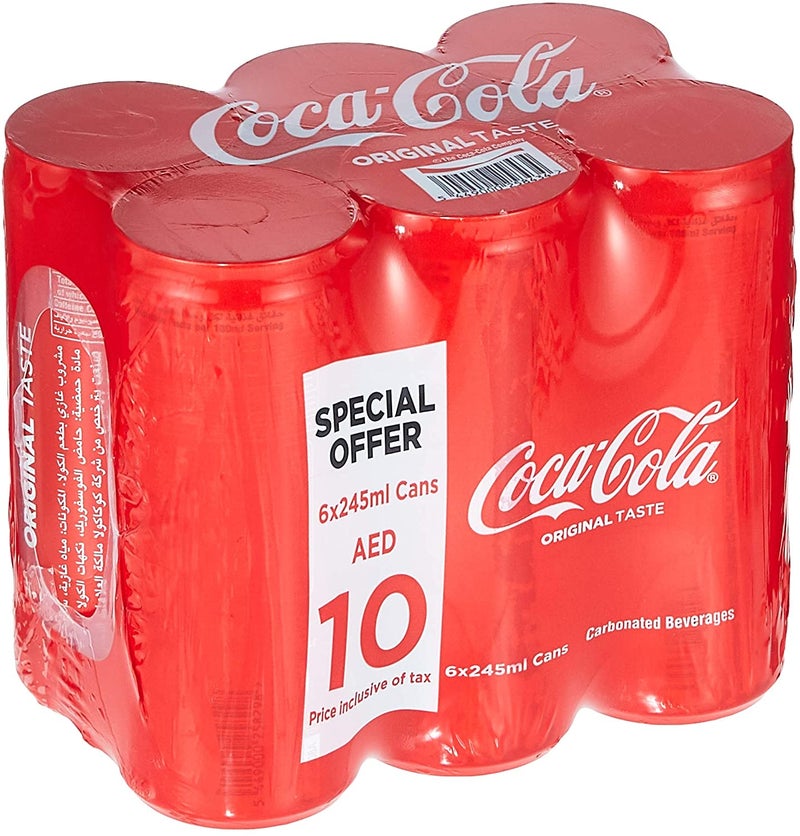 Regular Soft Drink Cans 245ml Pack of 6