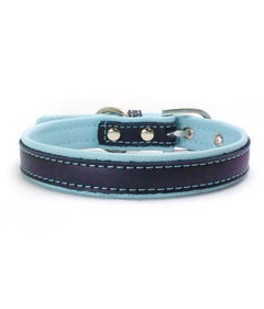 Bluelans Soft Faux Leather Adjustable Unique Design Puppy Cat Dog Neck Strap Gift Collar Blue/Black  - Image 2