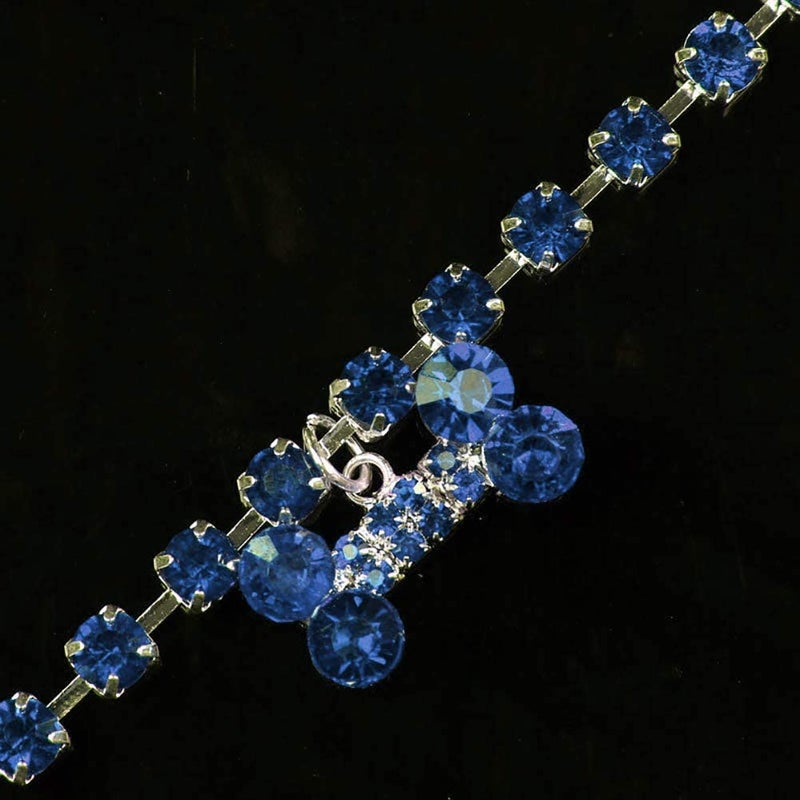 Bluelans Cute Bone Heart Pendant Rhinestone Decor Necklace Collar for Puppy Dog Cat Pet Blue  - Image 2