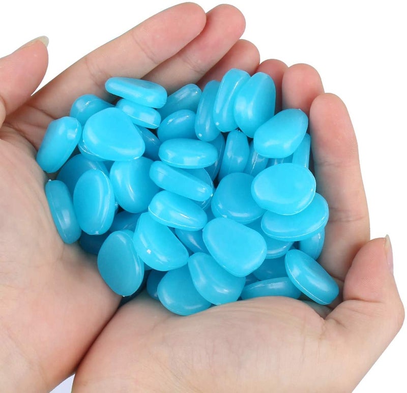 Beauenty Luminous Pebbles For Pathway Fish Tank Aquarium Blue - Image 2