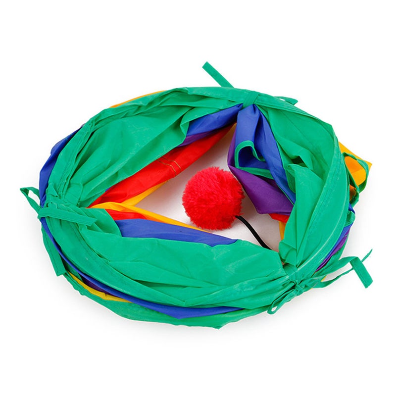 Beauenty Cat Tunnel Pet Tube Collapsible Play Toy Multicolour - Image 2
