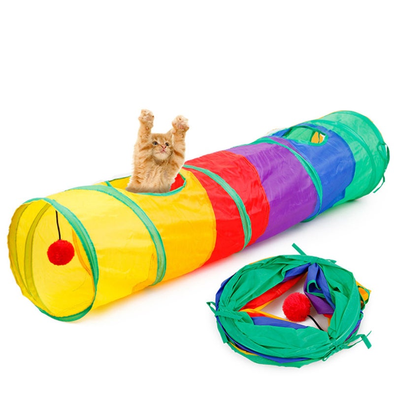 Beauenty Cat Tunnel Pet Tube Collapsible Play Toy Multicolour - Image 4