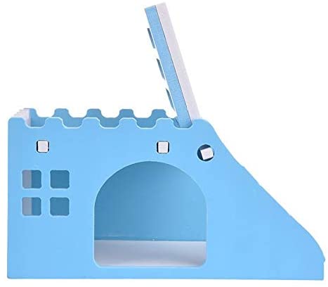 بيوينتي لعبة بيت خشبي صغير وقفص وسرير لحيوان الهامستر الأليف بتصميم قلعة متعدد الألوان - Image 2