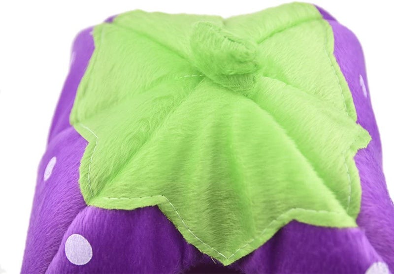 EHOME Foldable Strawberry Pattern Soft Pet House With Cushion Purple/Green/White XS - Image 4