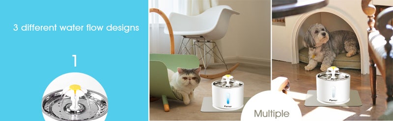 Beauenty - Electric Pet Drinking Fountain White/Yellow 2.4Liters - Image 1