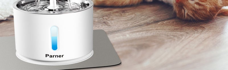 Beauenty - Electric Pet Drinking Fountain White/Yellow 2.4Liters - Image 1