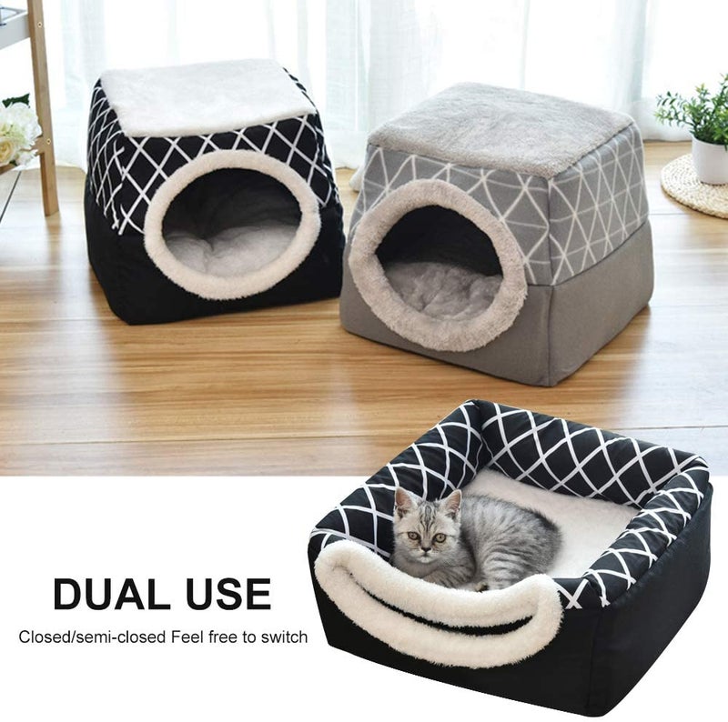 Beauenty - Footprint Sleeping House For Cat Black 35x33x30cm - Image 1