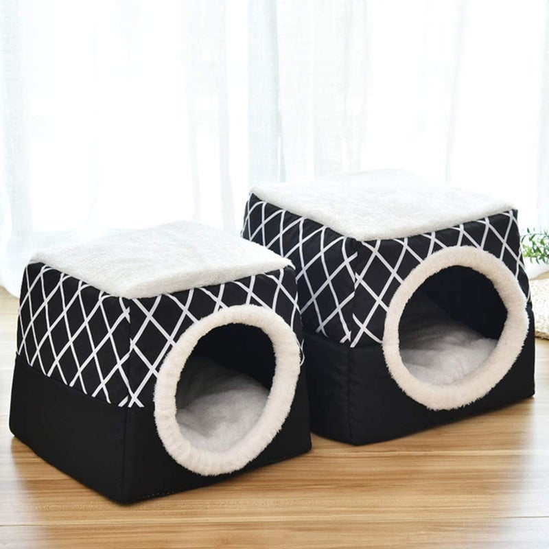 Beauenty - Footprint Sleeping House For Cat Black 35x33x30cm - Image 1