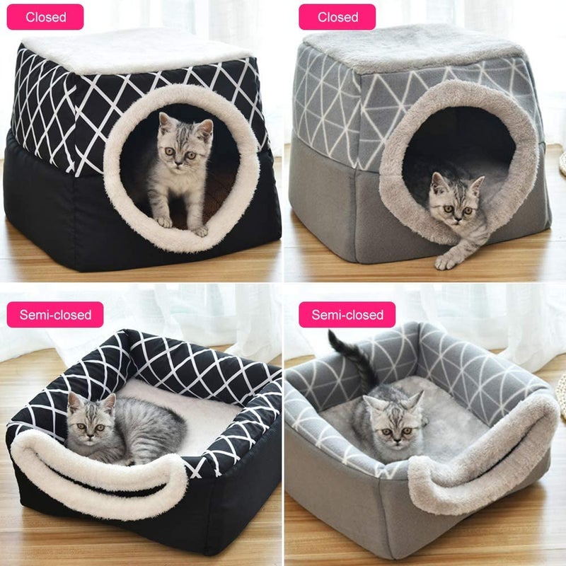 Beauenty - Footprint Sleeping House For Cat Black 35x33x30cm - Image 1